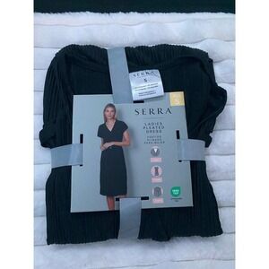 serra women's small black pleated‎ dress